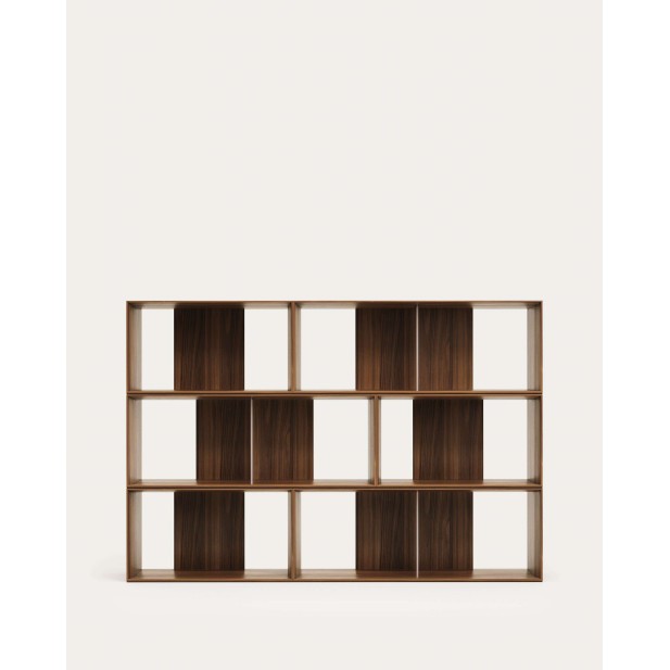 Set Litto de 6 estanterías modulares de chapa de nogal 168 x 114 cm 