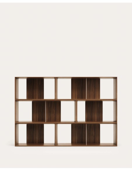 Set Litto de 6 estanterías modulares de chapa de nogal 168 x 114 cm 