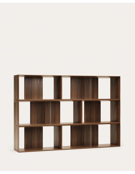Set Litto de 6 estanterías modulares de chapa de nogal 168 x 114 cm 