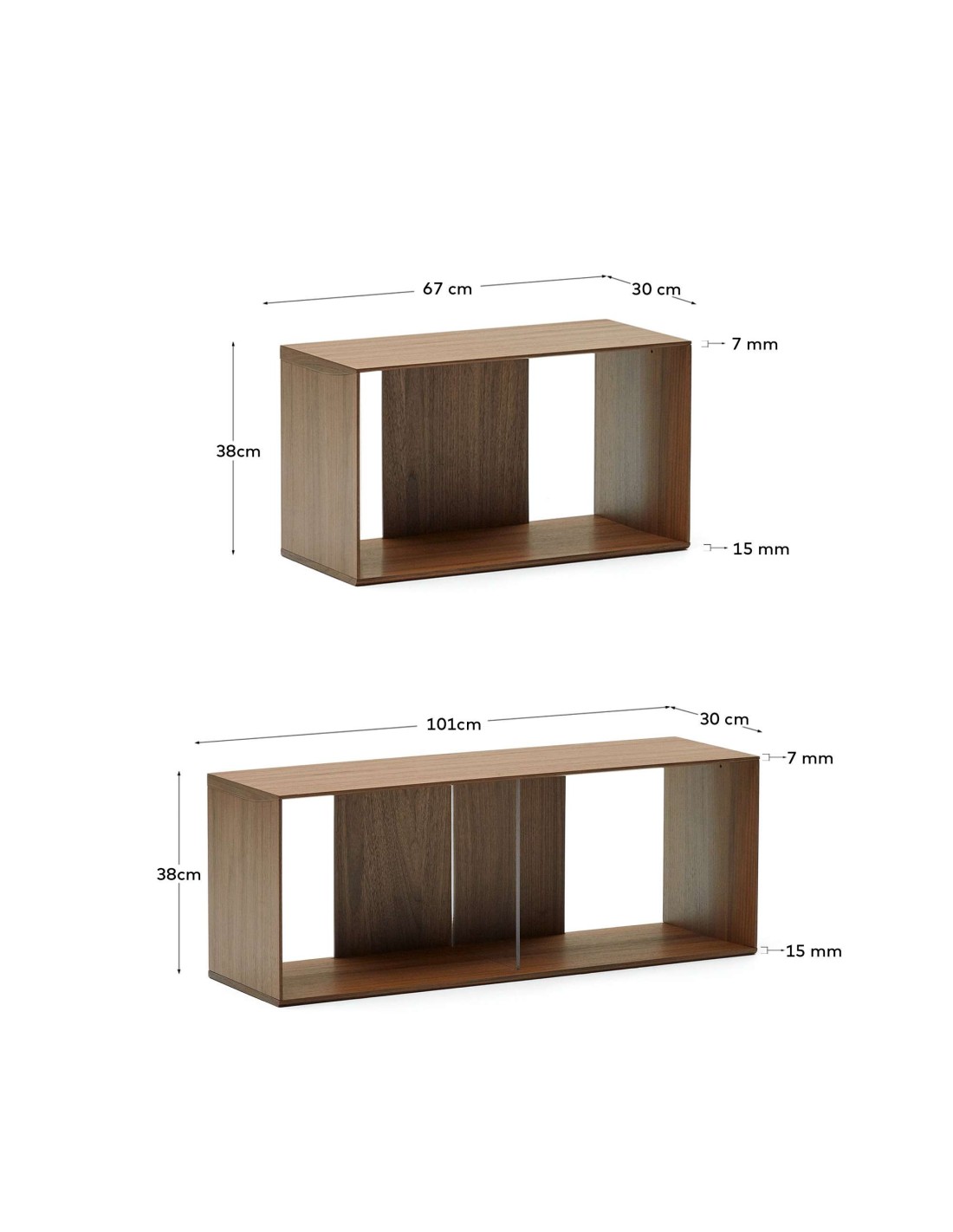 Compacto Chapa en Roble Estantería con Puertas y Paneles Traseros chapa de  madera - 127x213x32cm