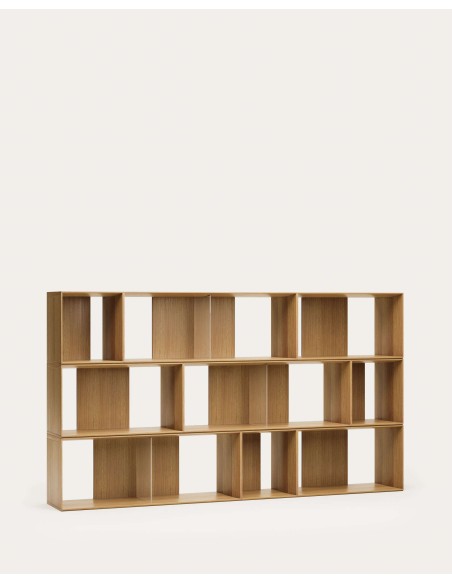 Set Litto de 9 estanterías modulares de chapa de roble 202 x 114 cm 