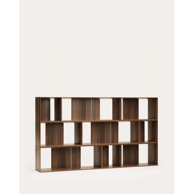 Set Litto de 9 estanterías modulares de chapa de nogal 202x114 cm Kave