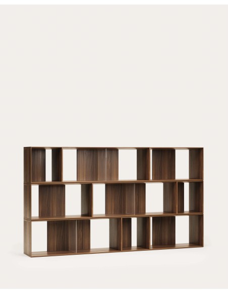 Set Litto de 9 estanterías modulares de chapa de nogal 202x114 cm Kave