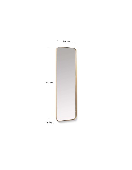 Espejo de pared Marco metal dorado 30 x 100 cm - Kave Home - AA2547R83