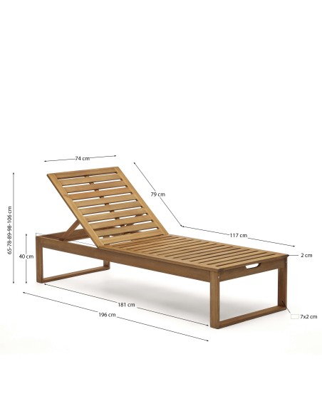 Tumbona de exterior Sulamita acacia - Kave Home - J1300003MM43