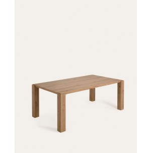 Mesa Deyanira de chapa de roble y patas de madera maciza de roble 200 x 100 cm - Kave Home - IT0287M40. Muebles y decoración de diseño para casas con personalidad