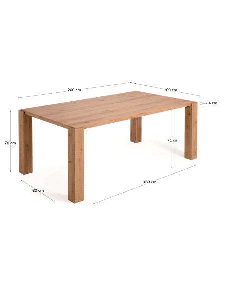 Mesa Deyanira 200x100cm roble - Kave Home- IT0287M40