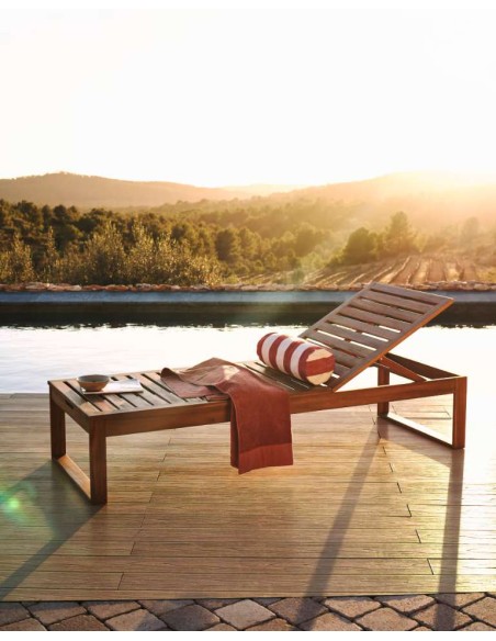 Tumbona de exterior Sulamita acacia - Kave Home - J1300003MM43