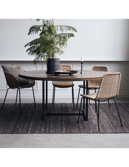 Mesa KANT Ø160 cm de Comedor, Madera Natural / Metal - House Doctor. Vackart