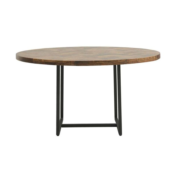 Mesa KANT Ø160 cm de Comedor, Madera Natural / Metal - House Doctor. Vackart