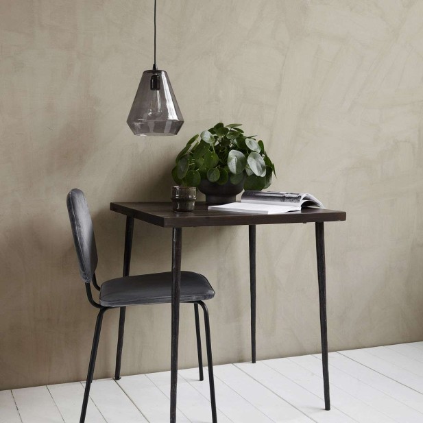 Mesa SLATED 70x70 cm de Comedor, Mango Negro - House Doctor. Vackart