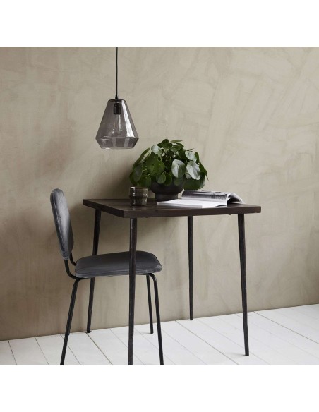 Mesa SLATED 70x70 cm de Comedor, Mango Negro - House Doctor. Vackart