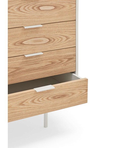 Aparador SIERRA 159x47 cm, DM Blanco / Roble - Teulat. Vackart