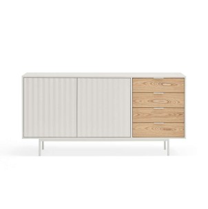 Aparador SIERRA 159x79 cm, DM / Metal Blanco / Roble - Teulat. Los modernos y más exclusivos muebles de diseño nórdico, solo en Vackart tu tienda de diseño online.