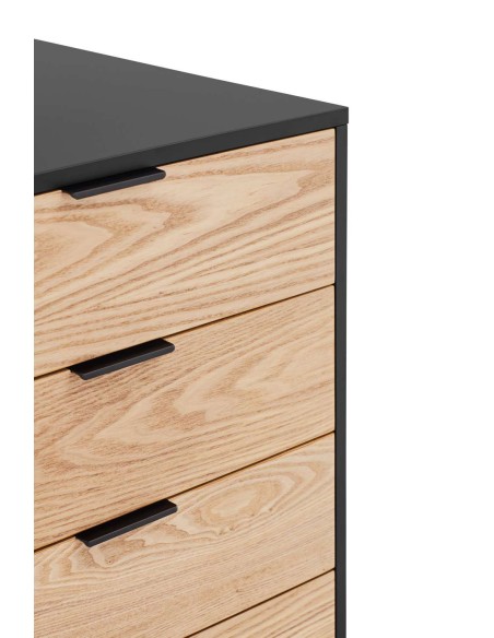 Aparador SIERRA 159x47 cm, DM Negro / Roble - Teulat. Vackart