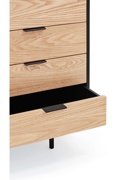 Aparador SIERRA 159x47 cm, DM Negro / Roble - Teulat. Vackart