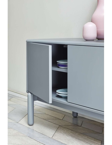 Mueble TV CORVO 180 cm, DM Gris Perla / Chapa Roble - Teulat. Vackart