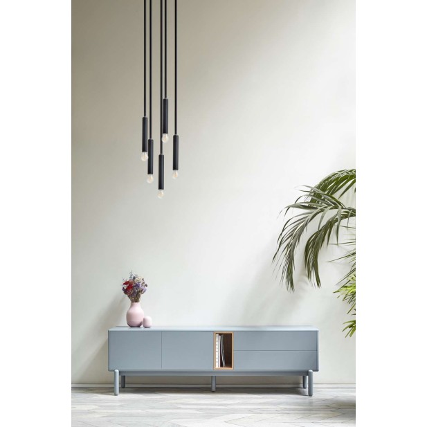 Mueble TV CORVO 180 cm, DM Gris Perla / Chapa Roble - Teulat. Vackart Mueble TV CORVO 180 cm, DM Gris Perla / Chapa Roble - Teulat. Vackart