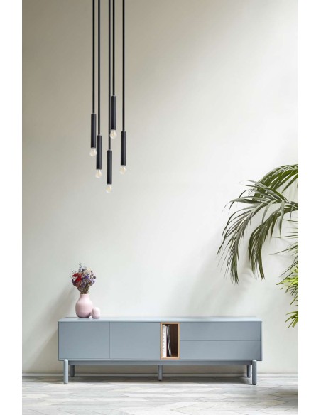 Mueble TV CORVO 180 cm, DM Gris Perla / Chapa Roble - Teulat. Vackart