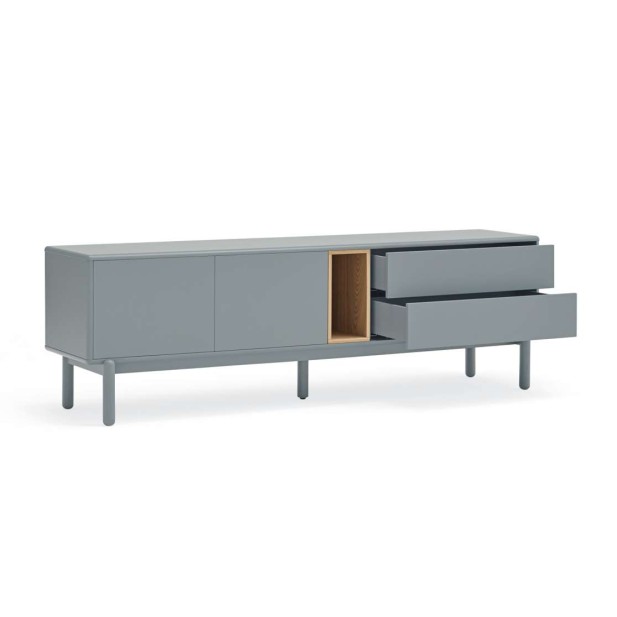 Mueble TV CORVO 180 cm, DM Gris Perla / Chapa Roble - Teulat. Vackart Mueble TV CORVO 180 cm, DM Gris Perla / Chapa Roble - Teulat. Vackart