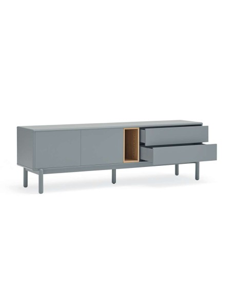 Mueble TV CORVO 180 cm, DM Gris Perla / Chapa Roble - Teulat. Vackart