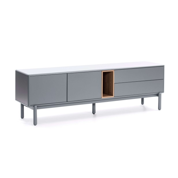 Mueble TV CORVO 180 cm, DM Gris Perla / Chapa Roble - Teulat. Vackart Mueble TV CORVO 180 cm, DM Gris Perla / Chapa Roble - Teulat. Vackart