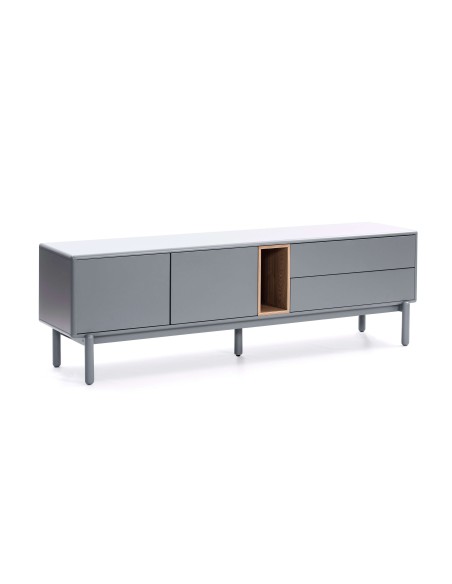 Mueble TV CORVO 180 cm, DM Gris Perla / Chapa Roble - Teulat. Vackart