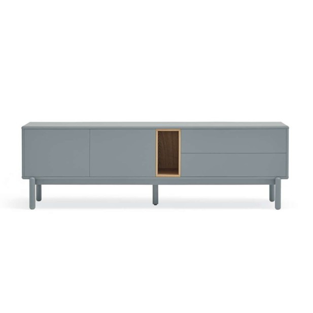 Mueble TV CORVO 180 cm, DM Gris Perla / Chapa Roble - Teulat. Vackart