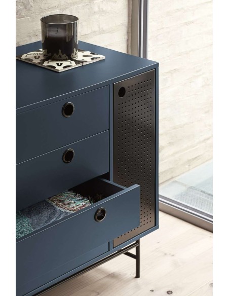 Cómoda PUNTO, DM Gris Antracita / Metal Negro - Teulat. Vackart