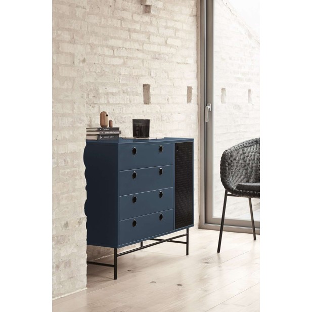 Cómoda PUNTO, DM Gris Antracita / Metal Negro - Teulat. Vackart