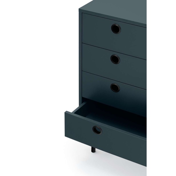 Cómoda PUNTO, DM Gris Antracita / Metal Negro - Teulat. Vackart