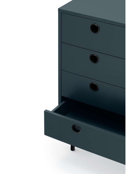 Cómoda PUNTO, DM Gris Antracita / Metal Negro - Teulat. Vackart