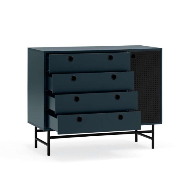 Cómoda PUNTO, DM Gris Antracita / Metal Negro - Teulat. Vackart