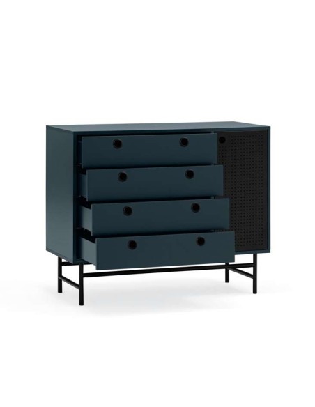 Cómoda PUNTO, DM Gris Antracita / Metal Negro - Teulat. Vackart