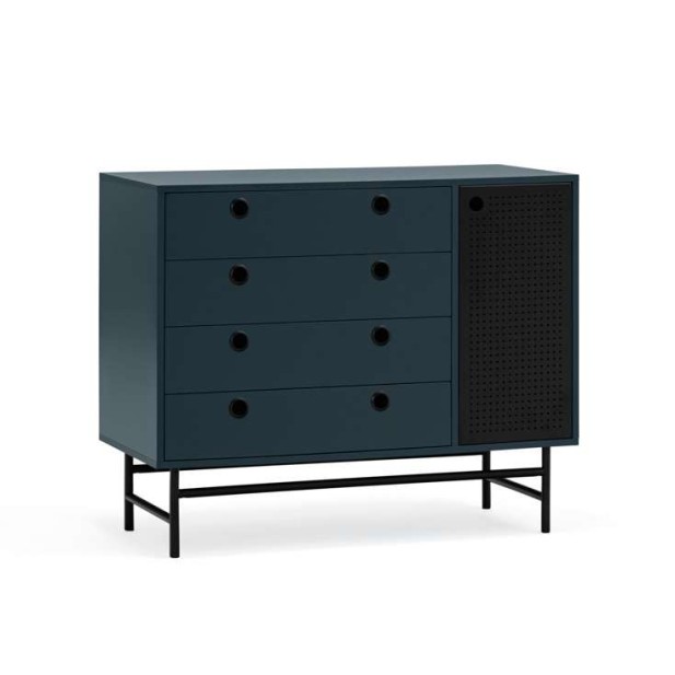 Cómoda PUNTO, DM Gris Antracita / Metal Negro - Teulat. Vackart