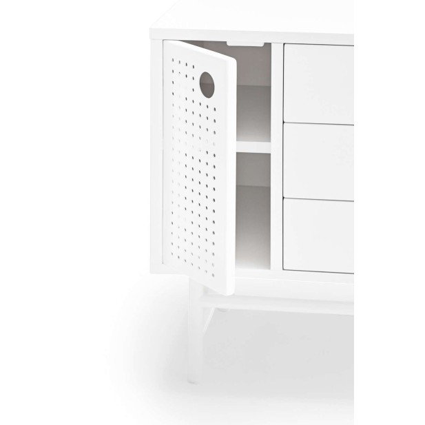 Mesita de Noche PUNTO, DM / Metal Blanco - Teulat. Vackart