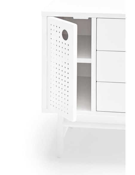 Mesita de Noche PUNTO, DM / Metal Blanco - Teulat. Vackart