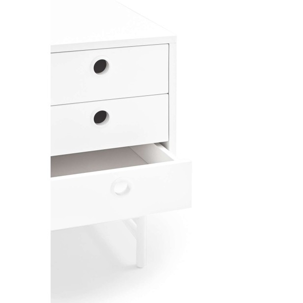 Mesita de Noche PUNTO, DM / Metal Blanco - Teulat. Vackart