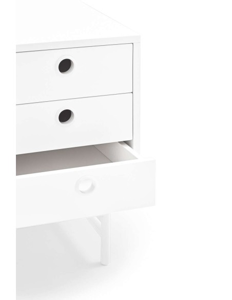 Mesita de Noche PUNTO, DM / Metal Blanco - Teulat. Vackart