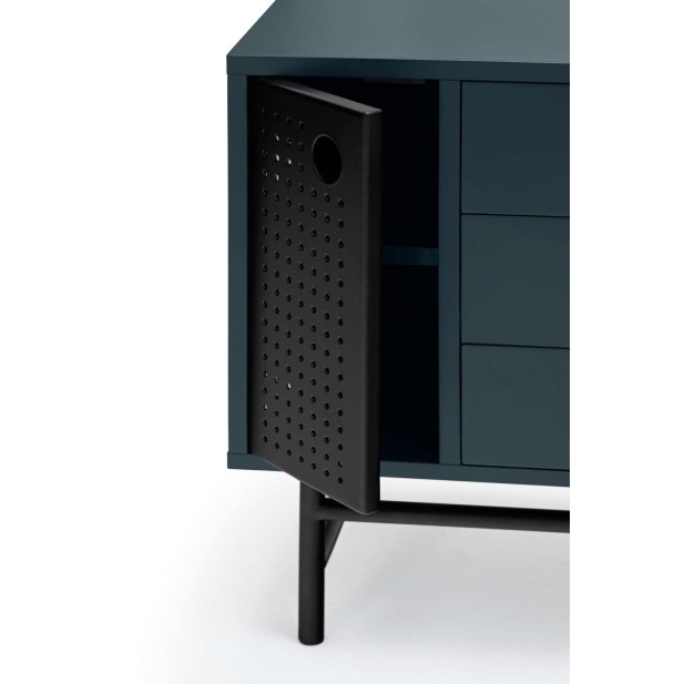 Mesita de Noche PUNTO, DM Antracita / Metal Negro - Teulat. Vackart