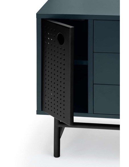 Mesita de Noche PUNTO, DM Antracita / Metal Negro - Teulat. Vackart