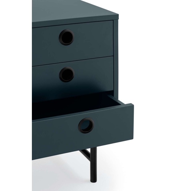 Mesita de Noche PUNTO, DM Antracita / Metal Negro - Teulat. Vackart