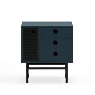 Mesita de Noche PUNTO, DM Antracita / Metal Negro - Teulat. Las modernas y más exclusivas mesas de diseño de Teulat solo en Vackart, tu tienda de diseño online.