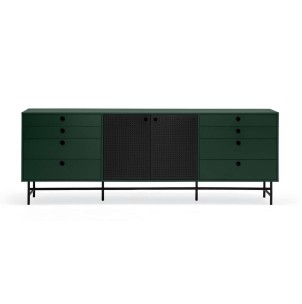 Aparador PUNTO 212x47cm, DM Verde / Metal Negro - Teulat. Los modernos y más exclusivos muebles de diseño de Teulat solo en Vackart, tu tienda de diseño online.