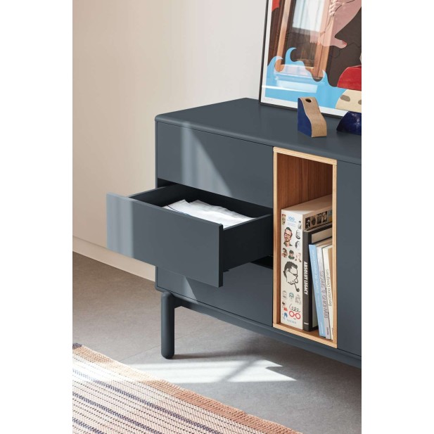 Aparador CORVO 180x40 cm, DM Gris Antracita / Roble - Teulat. Vackart