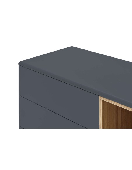 Aparador CORVO 180x40 cm, DM Gris Antracita / Roble - Teulat. Vackart