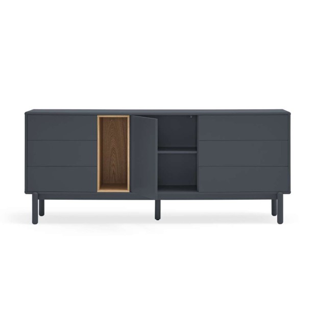 Aparador CORVO 180x40 cm, DM Gris Antracita / Roble - Teulat. Vackart