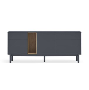 Aparador CORVO 180x40 cm, DM Gris Perla / Roble - Teulat. Los modernos y más exclusivos muebles de diseño nórdico, solo en Vackart tu tienda de diseño.