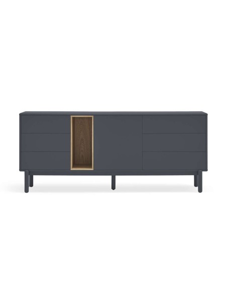 Aparador CORVO 180x40 cm, DM Gris Antracita / Roble - Teulat. Vackart