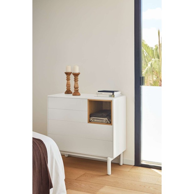 Cómoda CORVO 90x40 cm, DM Crema / Roble - Teulat. Vackart Cómoda CORVO 90x40 cm, DM Crema / Roble - Teulat. Vackart